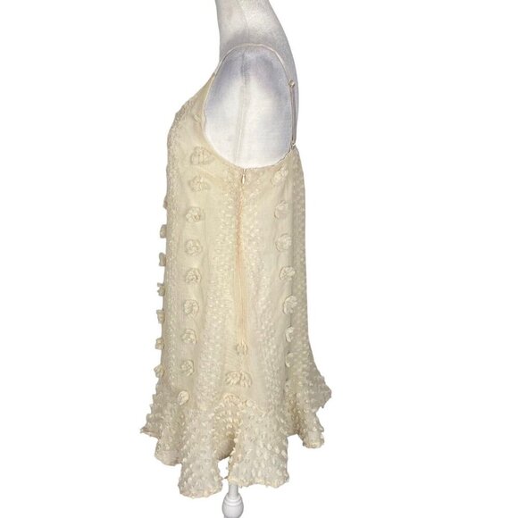 &MERCI Women Dress Size S Ivory Swiss Dot Pom Pom Maternity Sleeveless hg-30 - Picture 5 of 16